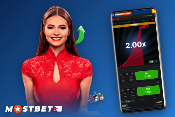 Mostbet Aviator bet panel with auto-cashout toggle and NPR stake field