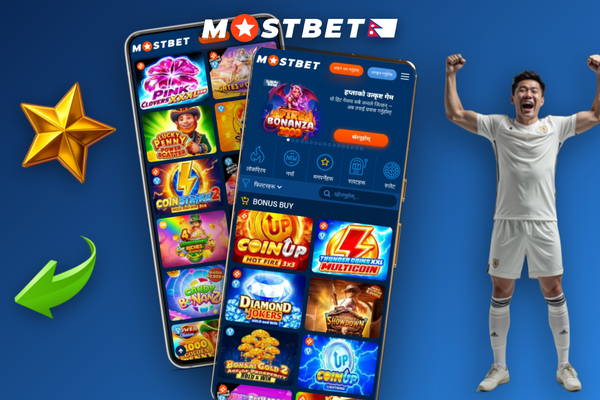 Mostbet Casino progressive jackpot glowing meter with golden 777 and tumbling coins