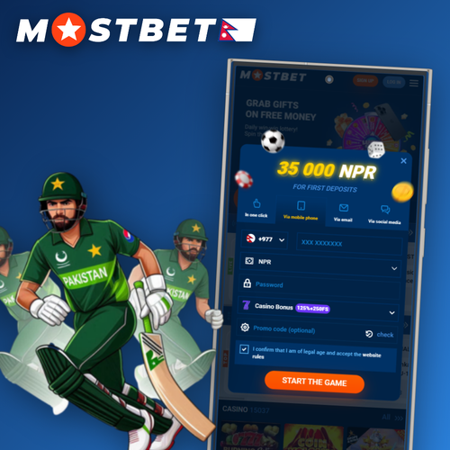 Mostbet register login screen on a smartphone for Nepali players